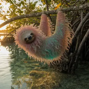 Sea anemone + Sloth
